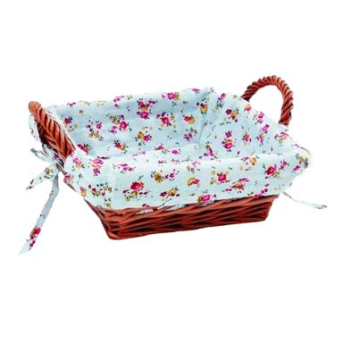 Cesta Quadrada Com Tecido Mundiart 23X23x8cm