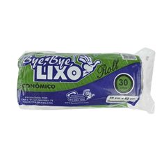 Saco Para Lixo Rolo Branco Bye Bye 30L Com 30 Unidades