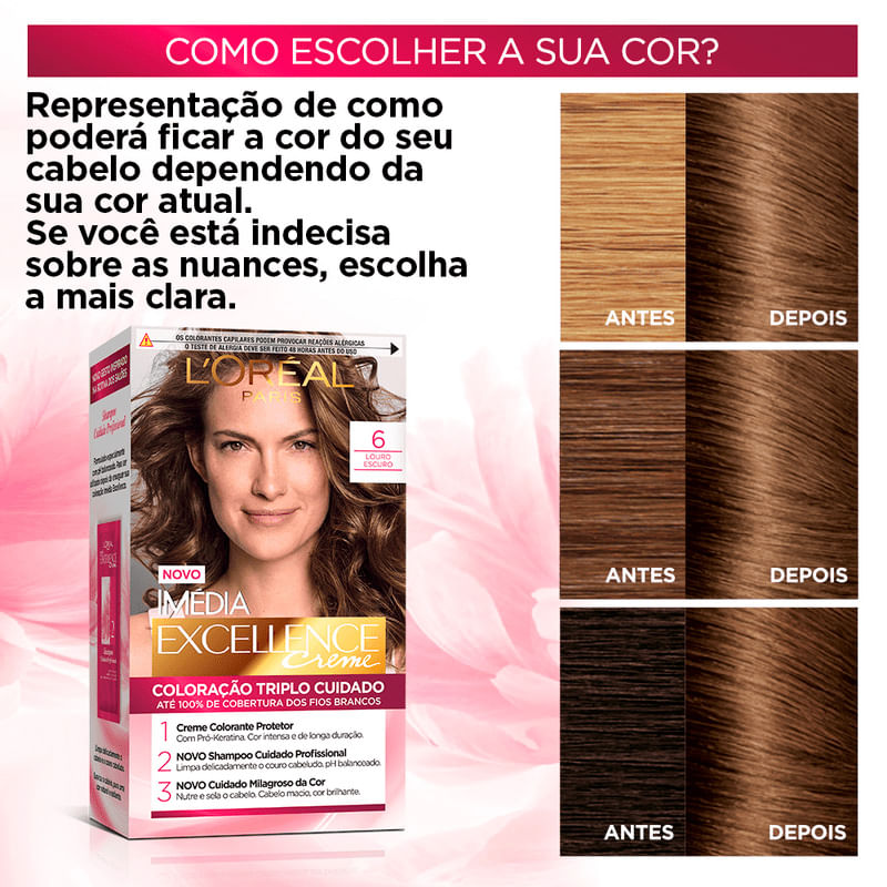 Tonalizante L'Oréal Professionnel Richesse Louro Escuro Extra Cobertura 6.0  - Lojas Rede