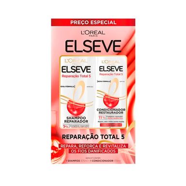 Kit Shampoo 375ml + Condicionador 170ml Elseve Reparação Total 5
