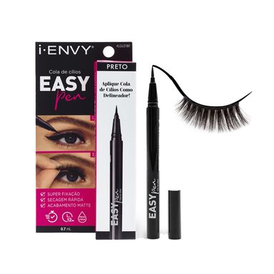 Cola Para Cílios Postiços Kiss New York Easy Pen - Cor Preta