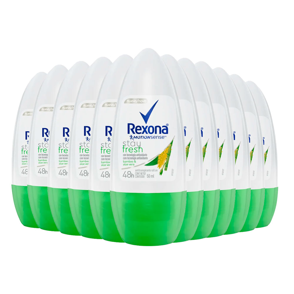 Desodorante Rexona Roll-On Feminino Bamboo/Aloe Vera 50ml