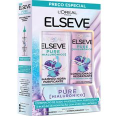 Kit Elseve Shampoo 375ml + Condicionador Hialurônico Pure 170ml