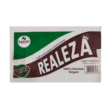Papel Toalha Interfolhado Realeza Branco Com 1000 Folhas