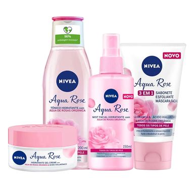 Kit Facial Nivea Aqua Rose - 4 Unidades