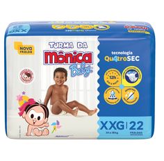 Fralda Descartável Turma Da Monica Baby Econômica XXG Com 22 Unidades