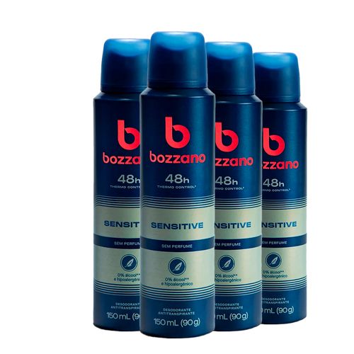 Kit Desodorante Aerosol Bozzano Sem Perfume 90g - 4 unidades