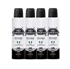 Kit Desodorante Aerossol Très Marchand Invisible 150ml - 4 Unidades