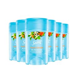 Kit Desodorante Antitranspirante Secret Clear Gel Orange Blossom 45g - 6 Unidades
