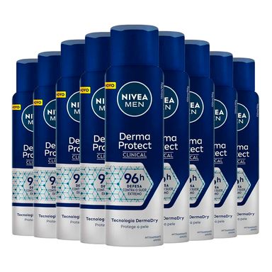 Kit Desodorante Aerosol Nivea Clinical Derma Protect Masculino 150ml - 9 unidades