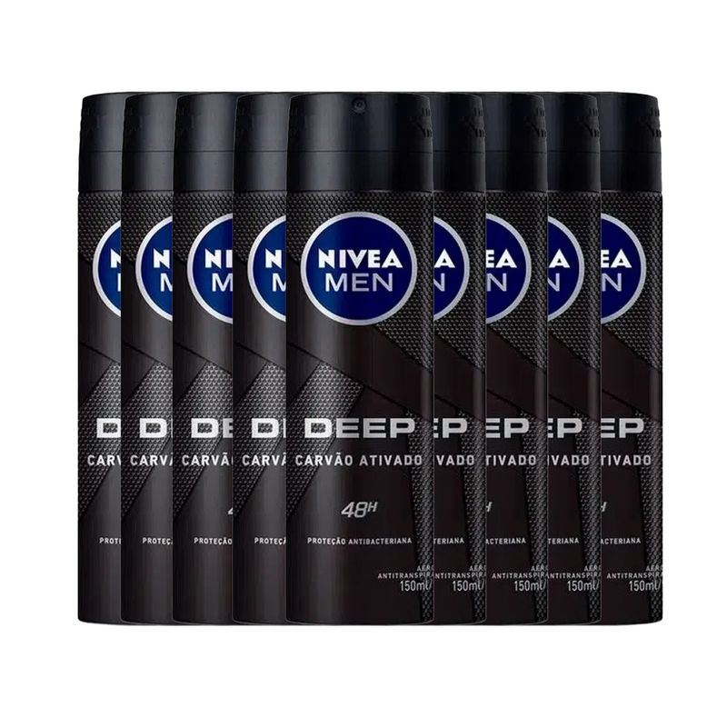 2022101193-Kit-Desodorante-Aerosol-Nivea-Men-Deep-Original-150ml---9-Unidades