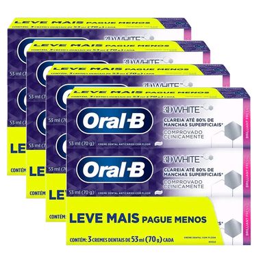 Kit Creme Dental Oral B 3D White Brilliant Fresh 70g Leve 3 Pague 2 - 4 Unidades