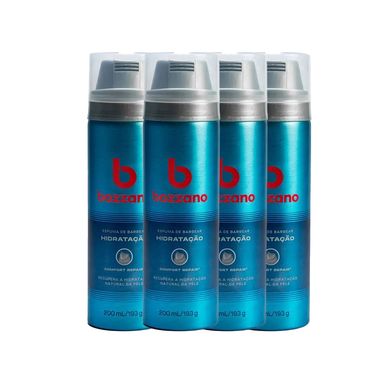 Kit Espuma De Barbear Bozzano Hidratação 190g - 4 Unidades