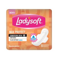 Absorvente Ladysoft Normal Cobertura Seca Com Abas 8 Unidades