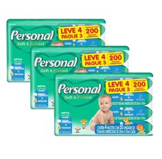 Kit 3 Toalhas Umedecida Personal Soft e Protect Leve 4 Pague 3 - 200 Toalhas