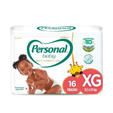 Fralda Descartável Personal Baby Premium Jumbo Xg Com 16 Unidades