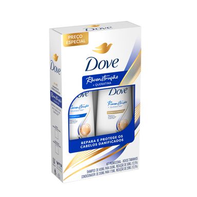 Kit Dove Reconstrução + Queratina Shampoo 350ml e Condicionador 175ml