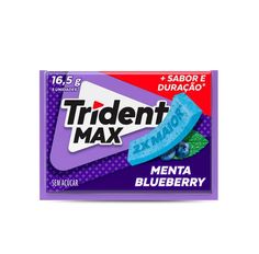 Chicletes Trident Max Menta Blueberry 2X Maior 16,5g