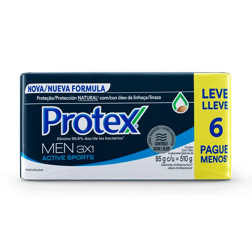 Kit Sabonete Barra Protex Men Sports Active 85g 6 Unidades - Lojas Rede