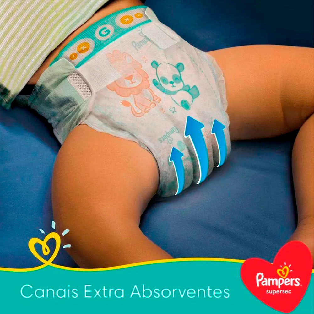 Kit 5 Fraldas Pampers Supersec Pacotão P 170 Unidades - Lojas Rede