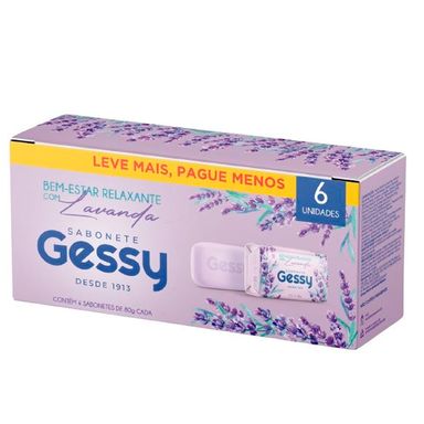 Kit Sabão Barra Gessy Bem-Estar Relax Lavand C/6 80G