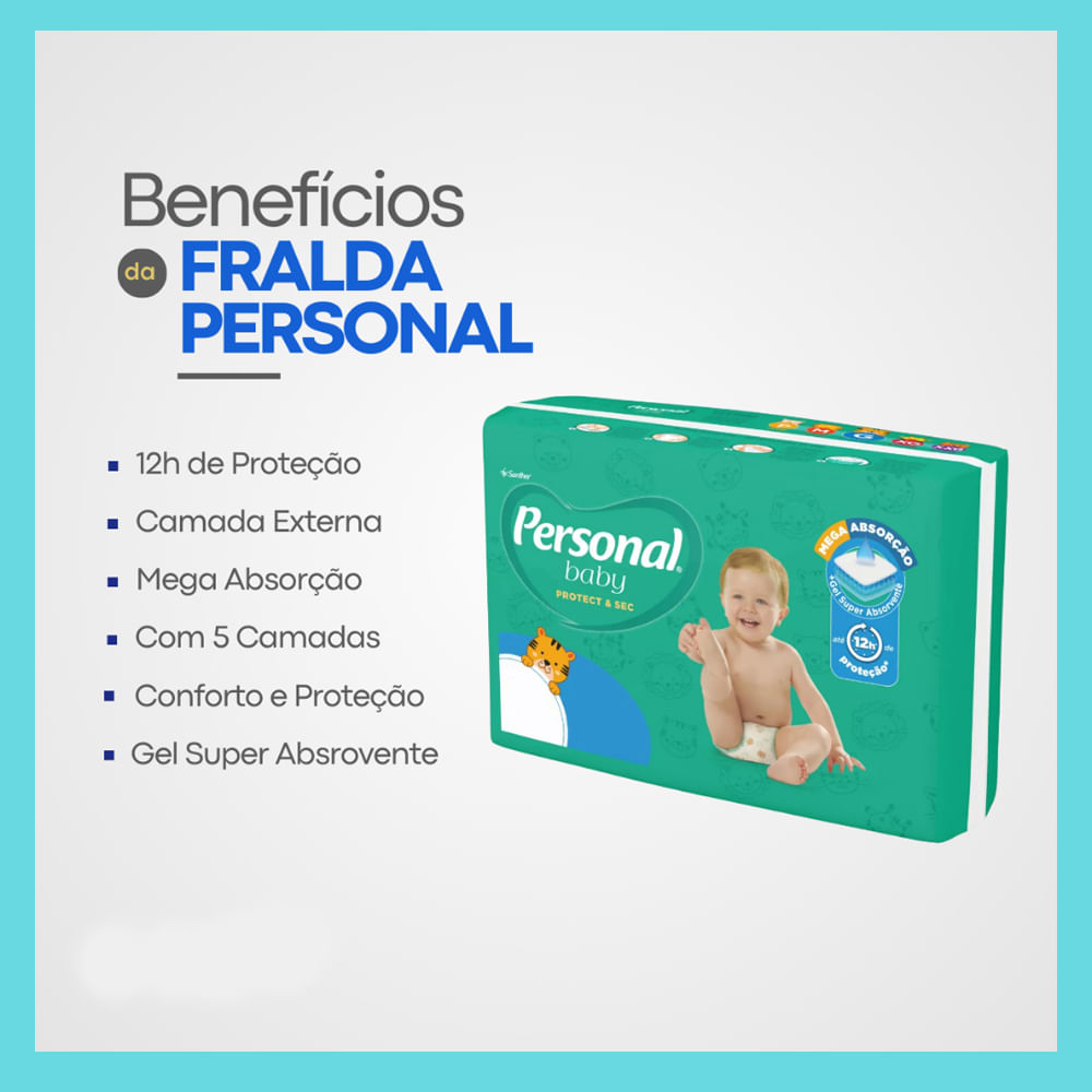 Ofertas de Fralda Personal Soft & Protect G, pacote com 80 unidades