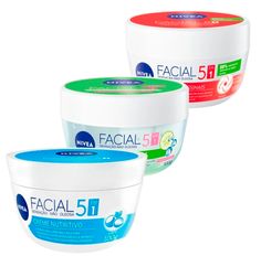 Kit Creme Facial Antissinais +  Creme Facial Cuidado Nutritivo + Creme Facial Ácido Hialurônico Nivea 100g