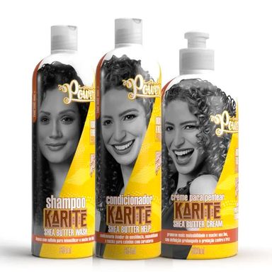 Kit Shampoo, Condicionador e Creme De Pentear  Soul Power Karité Shea Butter