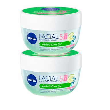 Kit Creme Hidratante Facial Nivea Em Gel Fresh Pepino E Ácido Hialurônico 100g - 2 Unidades