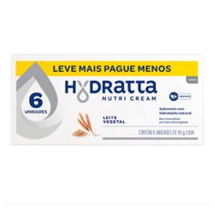 Kit Sabonete Em Barra Hydratta Leite Vegetal Com 6 Unidades 85g