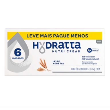 Kit Sabonete Em Barra Hydratta Leite Vegetal Com 6 Unidades 85g