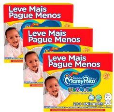 Kit 3 Toalhas Umedecidas Mamypoko Dia e Noite - 600 Unidades