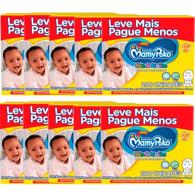 Kit 10 Toalhas Umedecidas Mamypoko Dia e Noite - 2000 Unidades