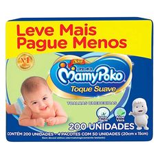 Toalha Umedecida Mamypoko Toque Suave Com 200 Unidades