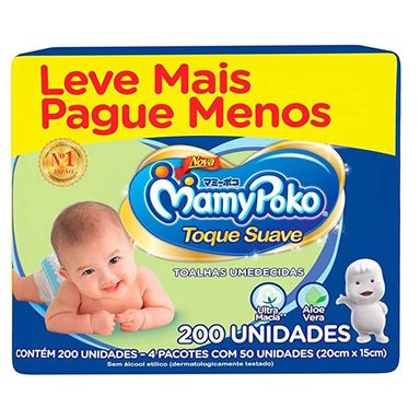 Toalha Umedecida Mamypoko Toque Suave Com 200 Unidades