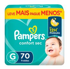Fralda Descartável Pampers Confort Sec Giga G Com 70 Unidades