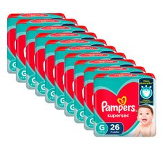 Kit 10 Fralda Descartável Pampers Supersec Pacotão G - 260 Tiras
