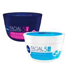 Kit Creme Hidratante Facial Nívea Noturno e Creme Hidratante Facial Nívea Cuidado Nutritivo 100g