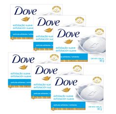 Kit Sabonete Em Barra Dove Esfoliação Suave 90g - 6 Unidades