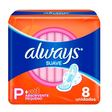 Absorvente Always Super Proteção Cobertura Suave Com Abas 8 Unidades