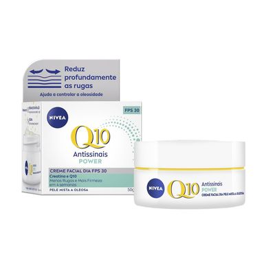 Creme Facial Nivea Antissinais Q10 Power Dia Pele Mista A Oleosa FPS 30 50g