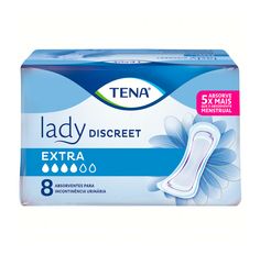 Absorvente Geriátrico Tena Lady Discreet Extra Com 8 Unidades