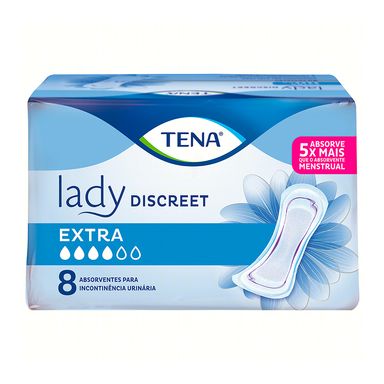 Absorvente Geriátrico Tena Lady Discreet Extra Com 8 Unidades
