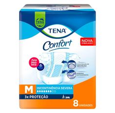 Fralda Descartavél Geriátrica Tena Confort M Com 8 Unidades