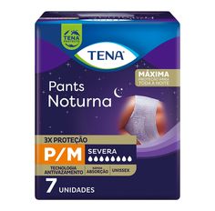 Roupa Íntima Tena Pants Noturna P/M Com 7 Unidades