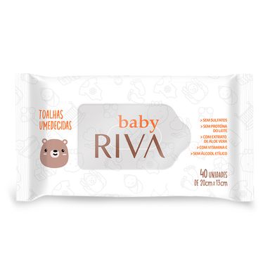 Toalhas Umedecidas Riva Baby Com 40 Unidades