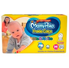 Fralda Mamypoko Dia&Noite Calça Jumbo M Com 34 Unidades