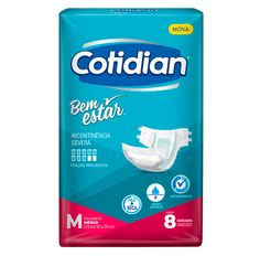 Fralda Geriátrica Cotidian Bem Estar M 8 Unidades