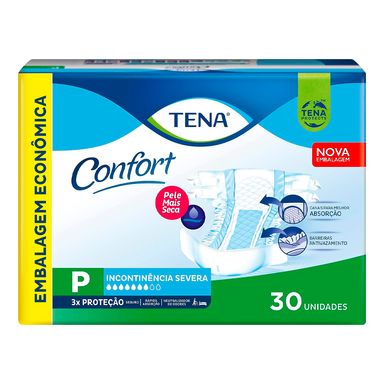 Fralda Descartavél Geriátrica Tena Confort Mega P Com 30 Unidades