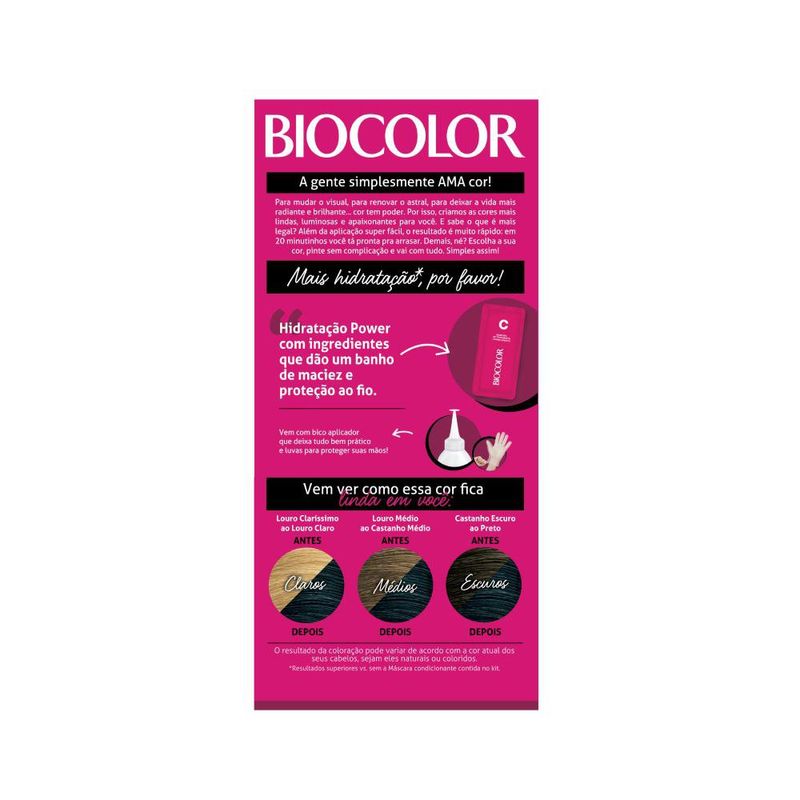 Mini Kit Tintura Creme Biocolor Preto Azulado 2.0 - Lojas Rede